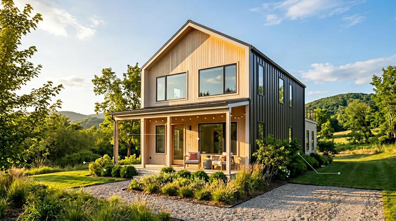 Modern short-term rental property with cost segregation engineering study documents and tax savings calculations on a table