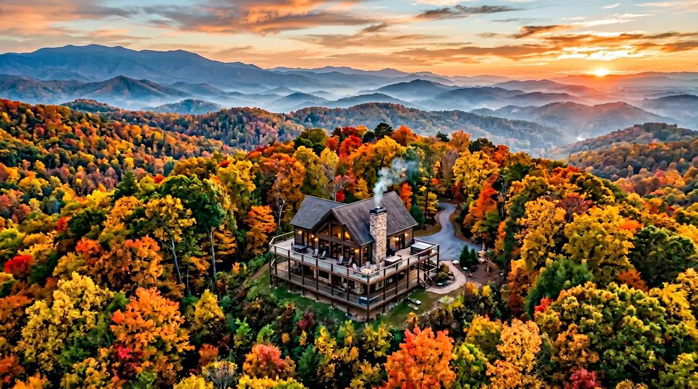 Tennessee mountain cabin with Nashville skyline in background illustrating cost segregation and STR tax strategy for Tennessee real estate investors
