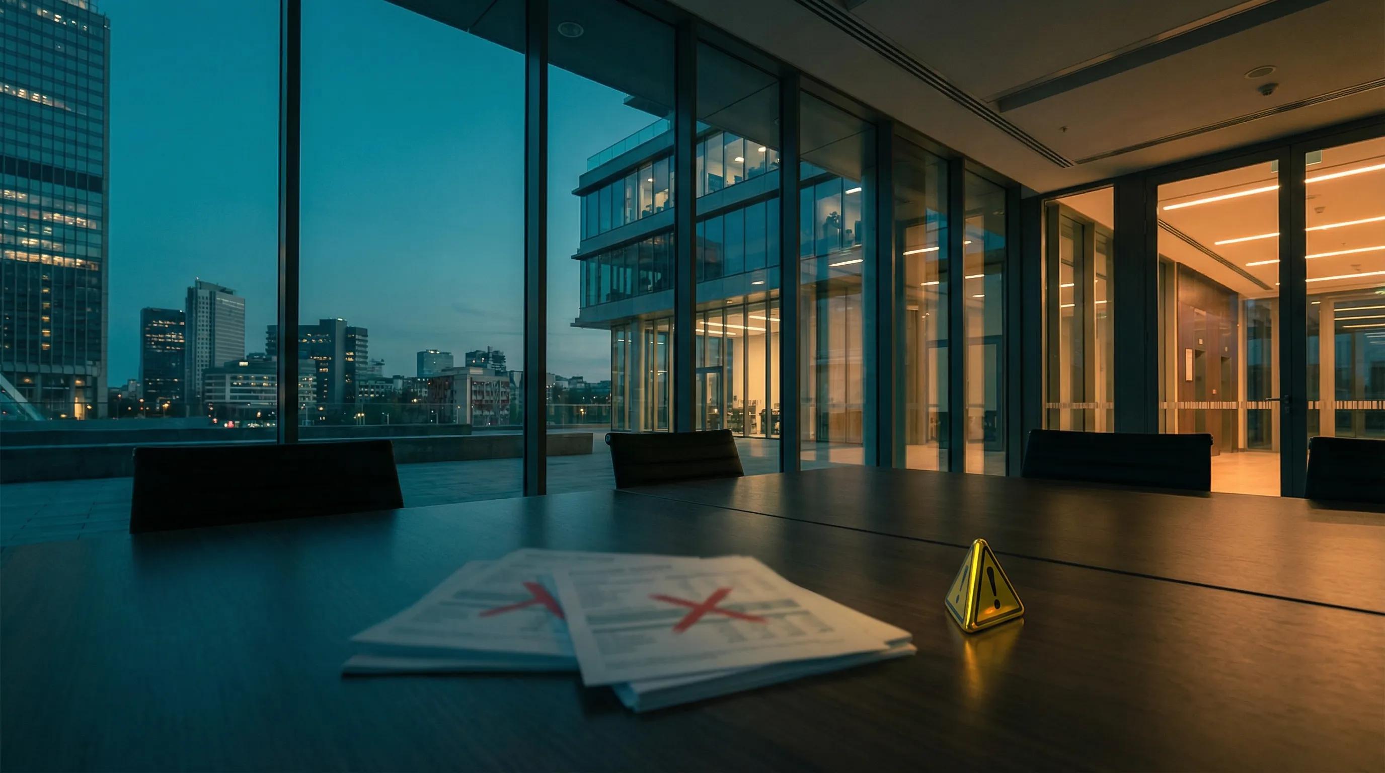 Modern building with caution elements for when cost segregation is a bad idea for real estate investors